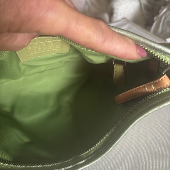 Coach Light Green and Tan Shoulder Bag - Picture 3 of 6